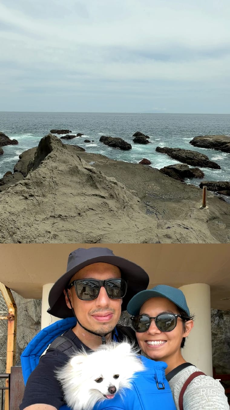 SplitRig recording in Split Screen: the rear-camera scene on top and the front camera below, together in one frame