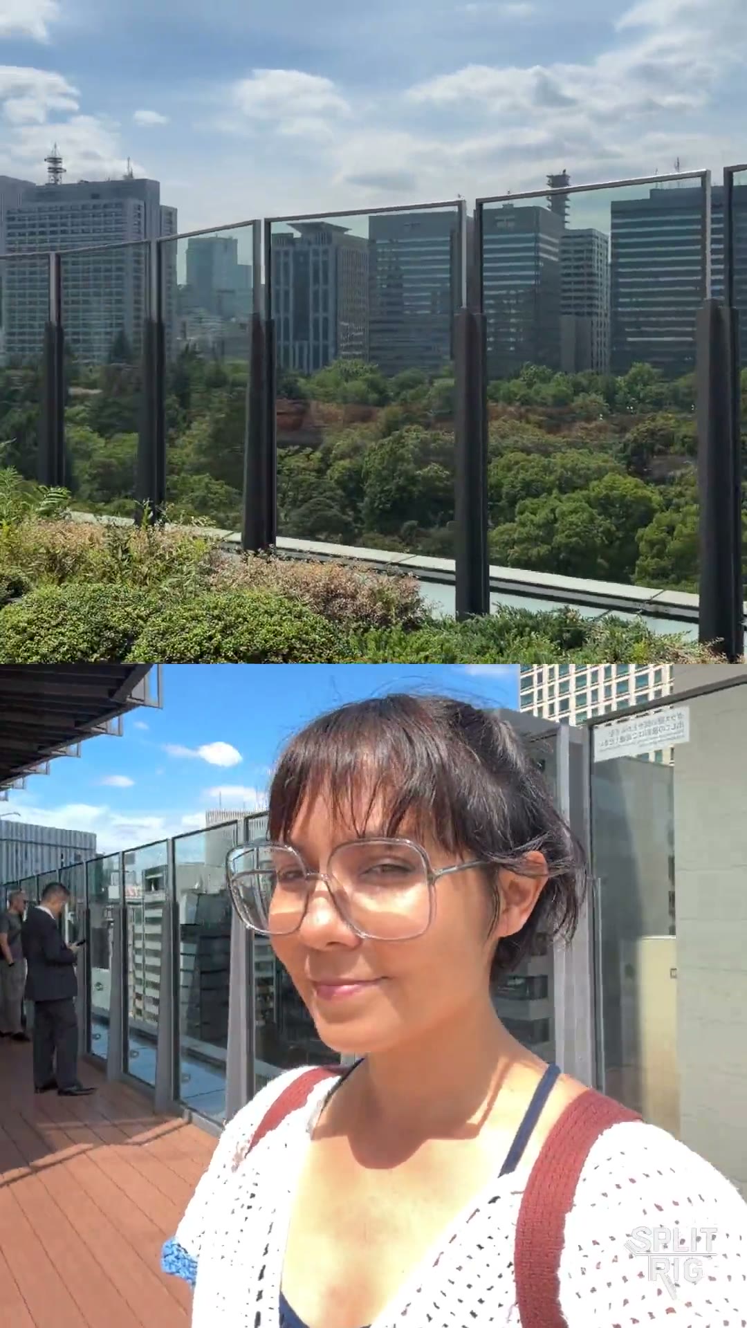 Split Screen: the Tokyo skyline over a rooftop selfie, shot on SplitRig