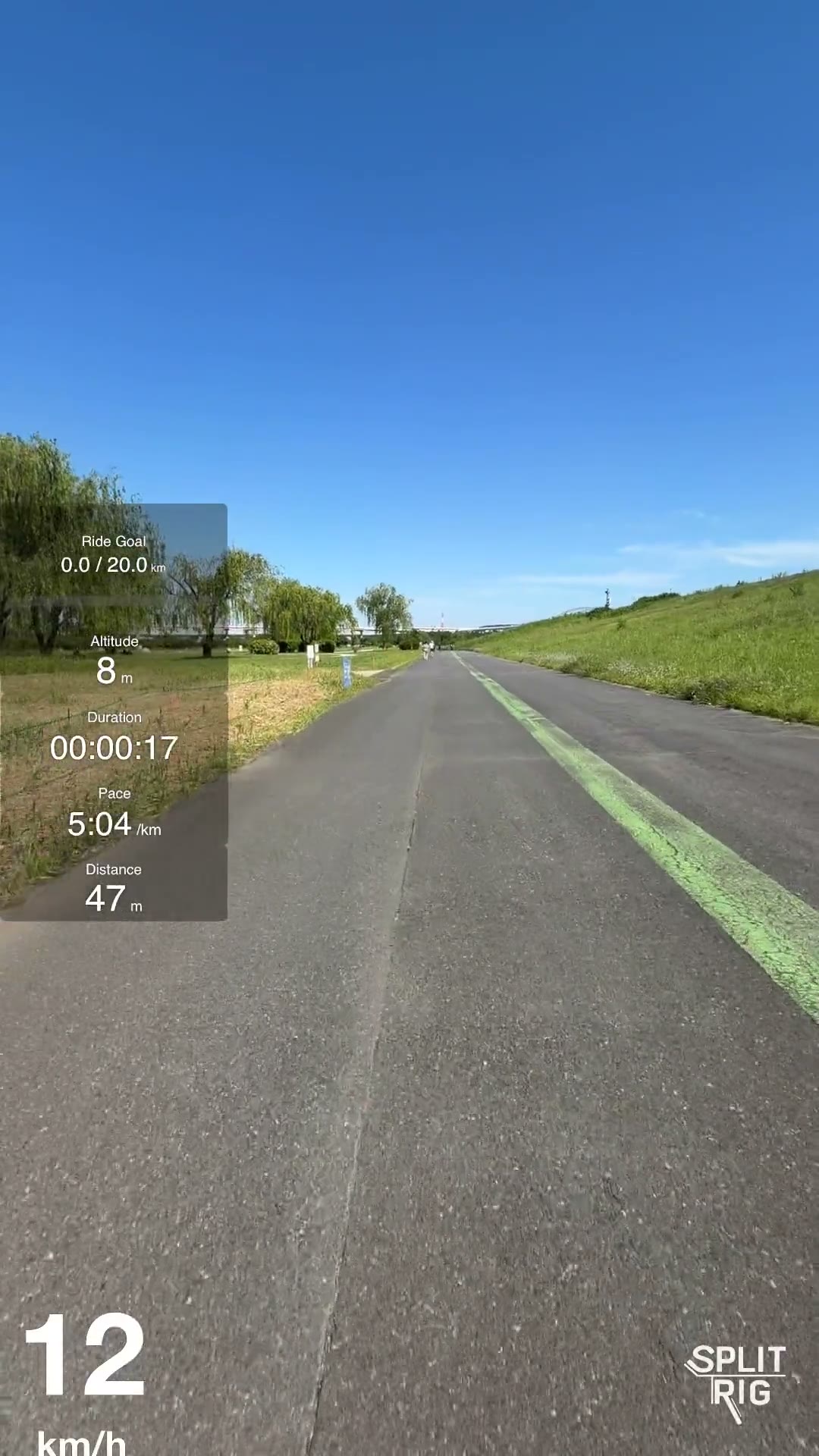 SplitRig live overlay demo: cycling with all widgets active